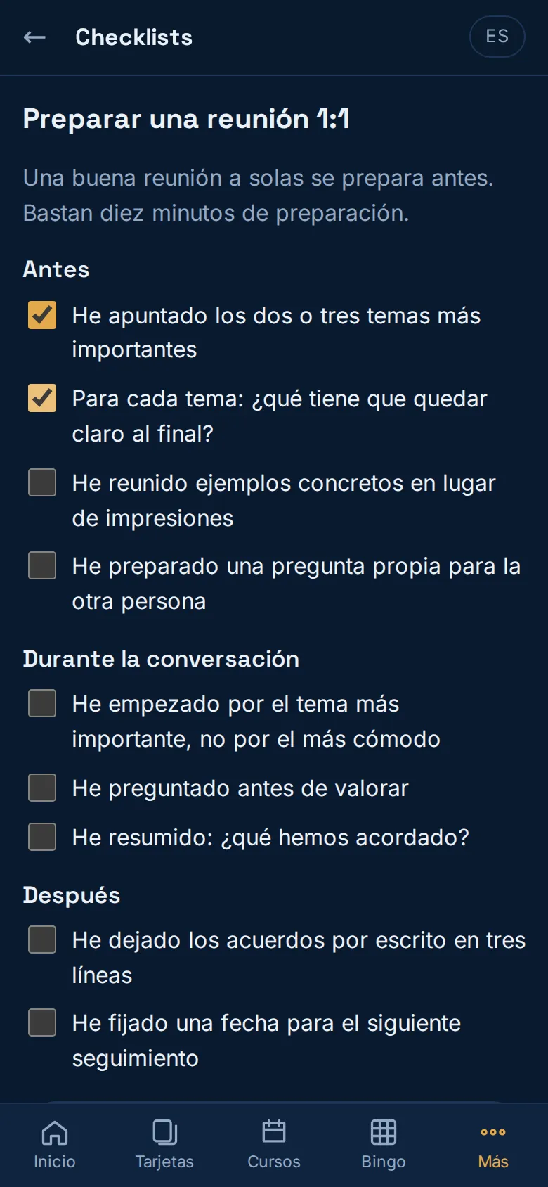Checklists