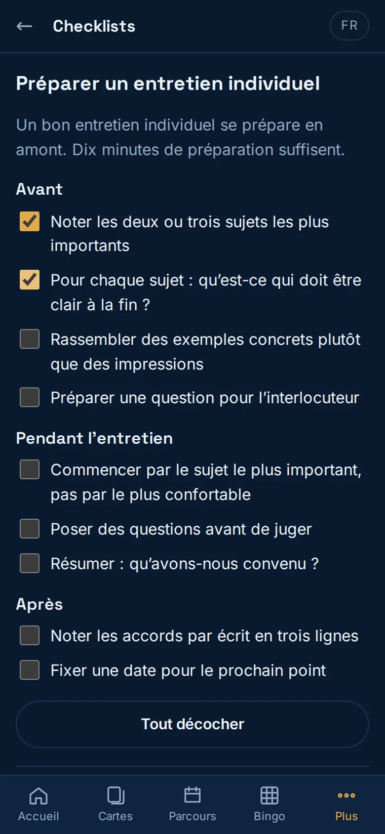 Checklists