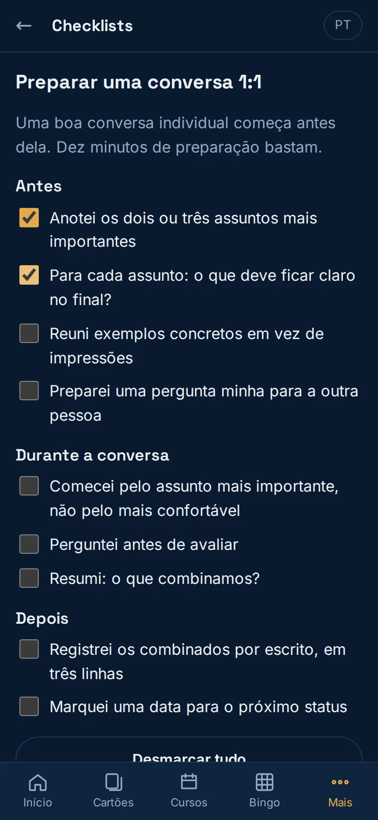 Checklists