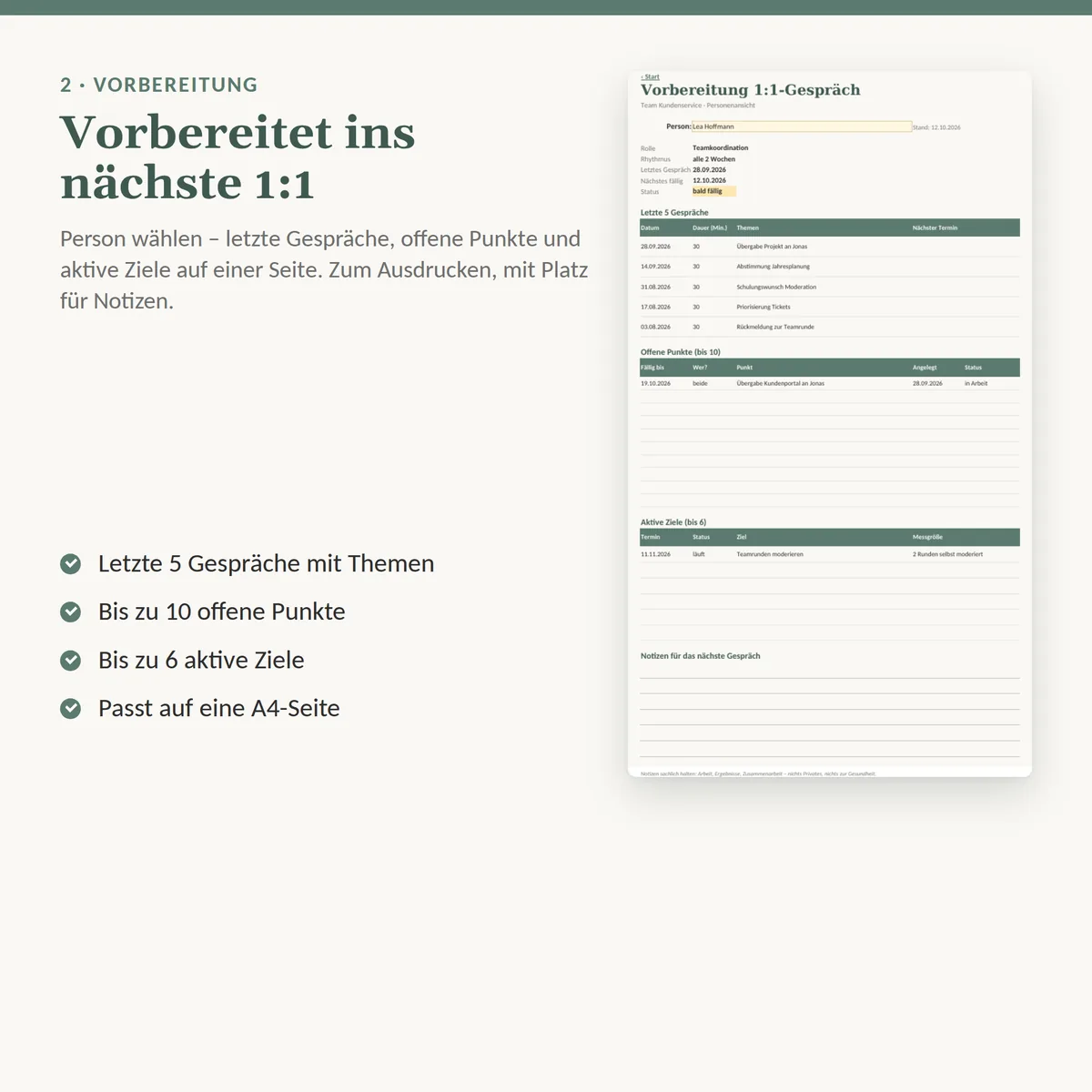 Personenansicht zur Vorbereitung
