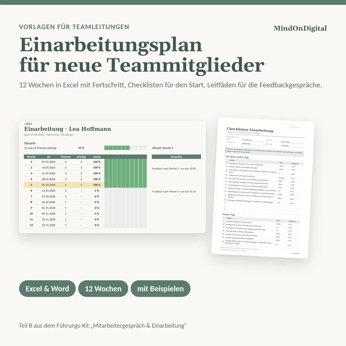 Einarbeitungsplan Excel
