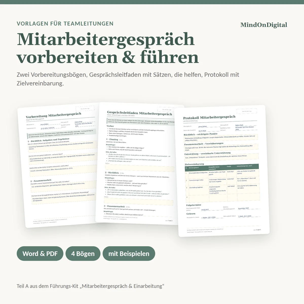 Mitarbeitergespräch Vorlagen